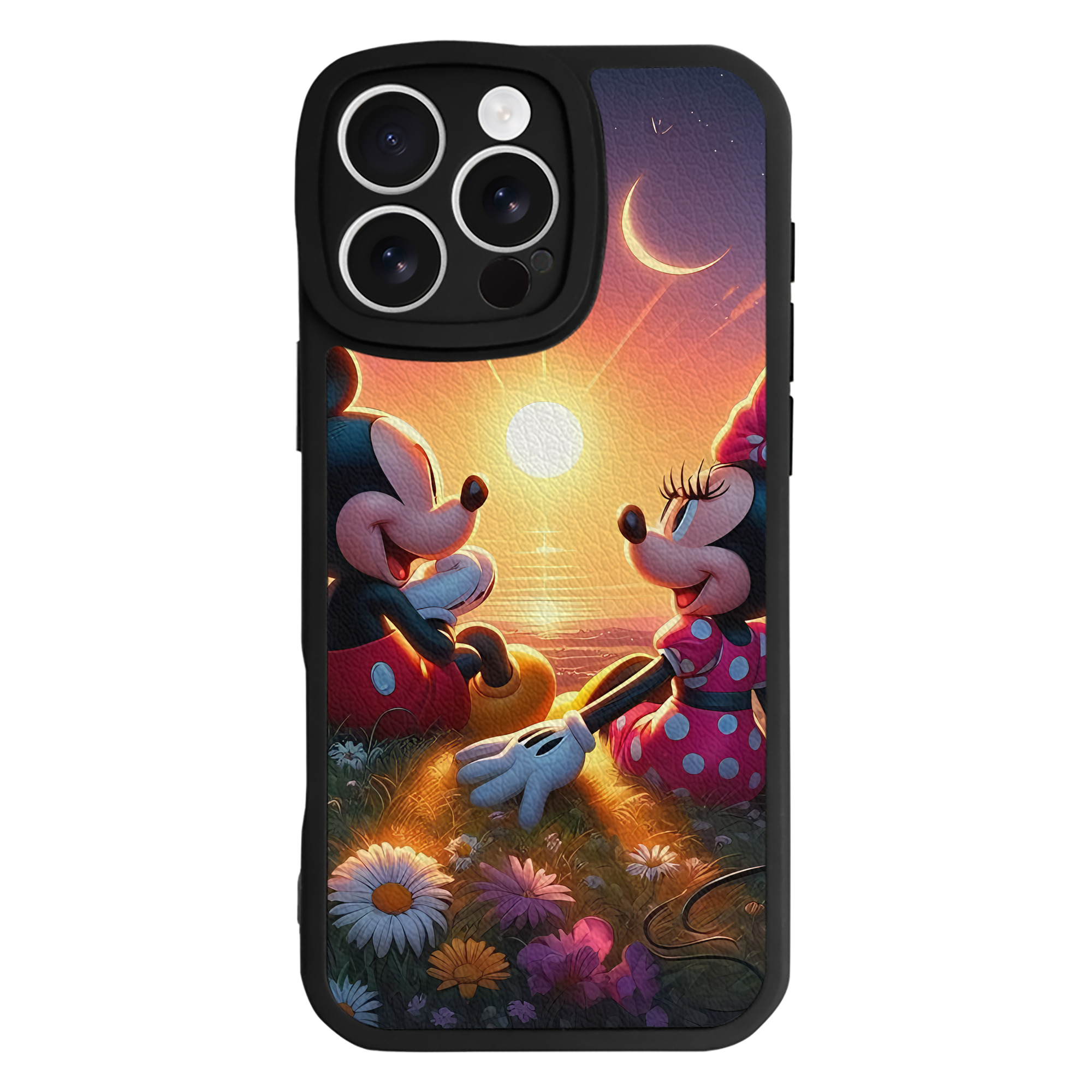 （画像用） ミッキーマウス Mickey Mouse 【iPhone 16シリーズ対応】シリコンスマホケース（レザー調） 材質：シリコン
